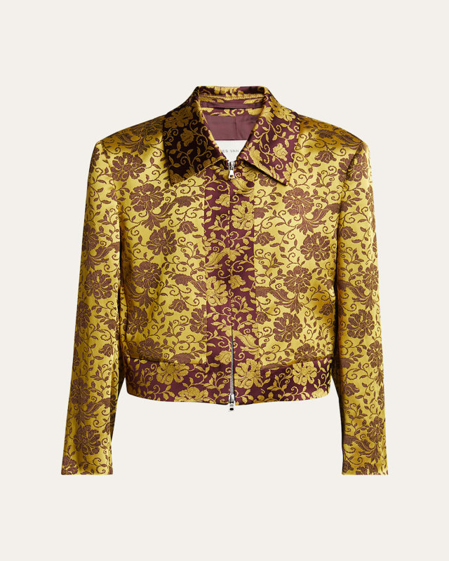 Vurano Floral Jacquard Zip Jacket